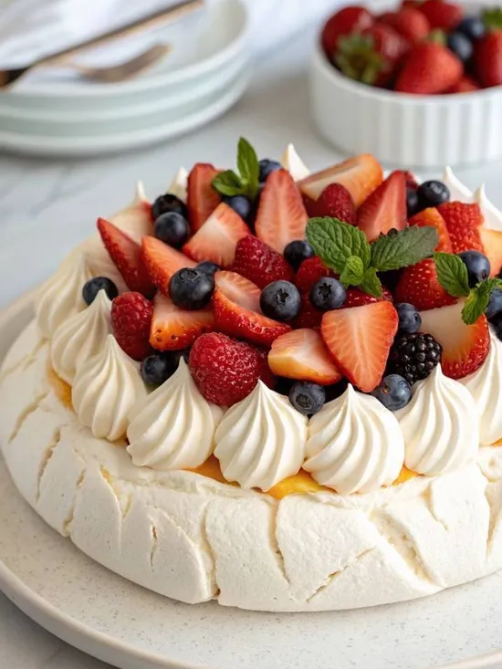 Торт Анна Павлова с ягодами от семейной кондитерской Kisura | Доставка по Москве